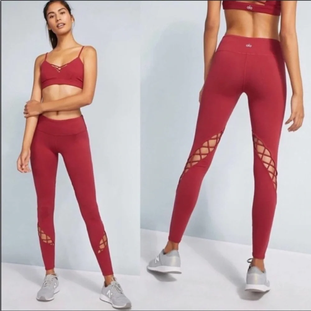 Alo Yoga Criss Cross Cutout Full Length Leggings - Picture 3 of 12